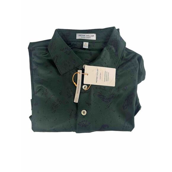 Peter Millar Men’s Summer Comfort Golf Polo Shirt Green Short Sleeve Small - Picture 1 of 9